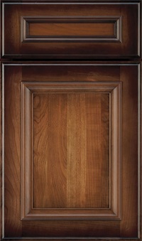 Yardley 5 Piece Cherry Raised Panel Cabinet Door in Amber Luminaire