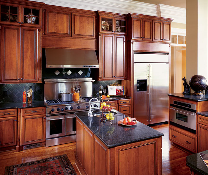 Kitchen with Cherry Cabinets - Decora Cabinetry