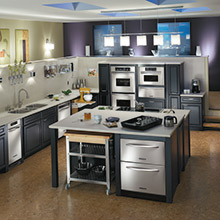 Cambridge black kitchen cabinets with industrial design elements