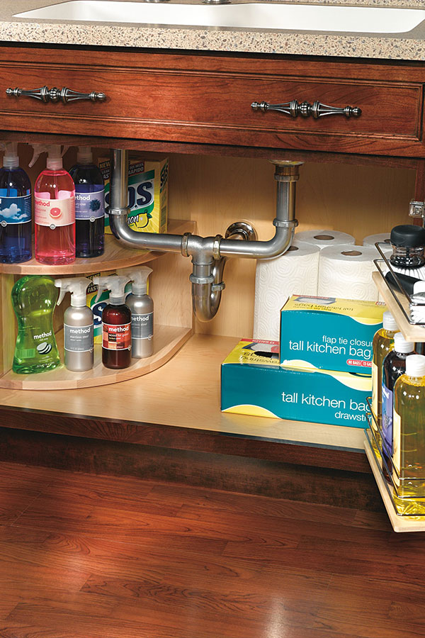 Tall under sales sink storage
