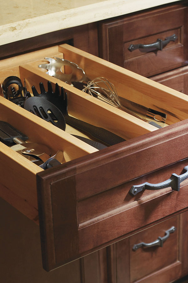 Three Drawer Base Wood Tiered Cutlery Divider Decora