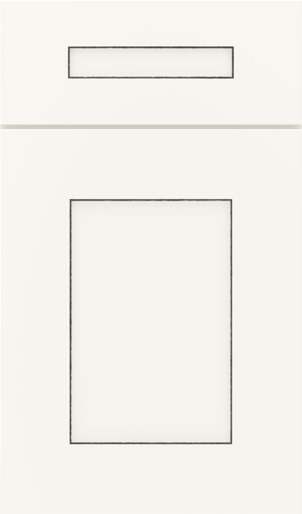 Artisan 5-piece Maple shaker cabinet door in White with Espresso glaze