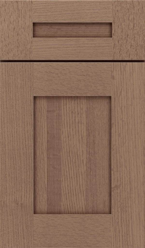 Artisan 5-piece Quartersawn Oak shaker cabinet door in Fog
