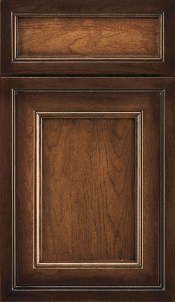 Braydon Manor 5-Piece Cherry Flat Panel Cabinet Door in Amber Luminaire