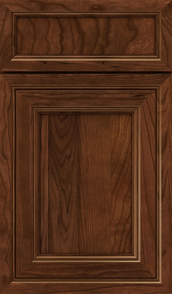 Braydon Manor 5-Piece Cherry Flat Panel Cabinet Door in Arlington Espresso