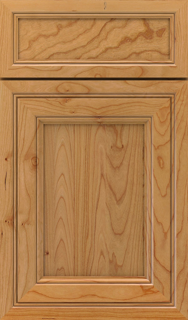 Braydon Manor 5-Piece Cherry Flat Panel Cabinet Door in Natural