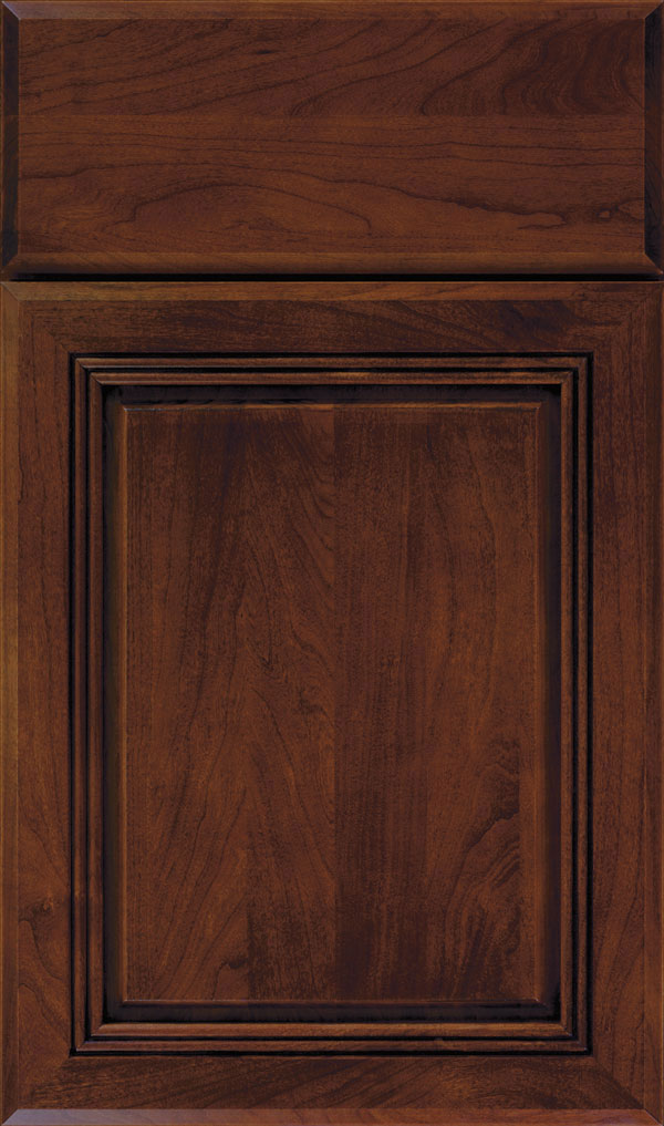 Cambridge Cherry Raised Panel Cabinet Door in Arlington Espresso