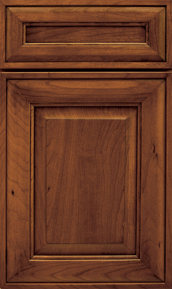 Davenport 5-Piece Cherry Raised Panel Cabinet Door in Bourbon Noir
