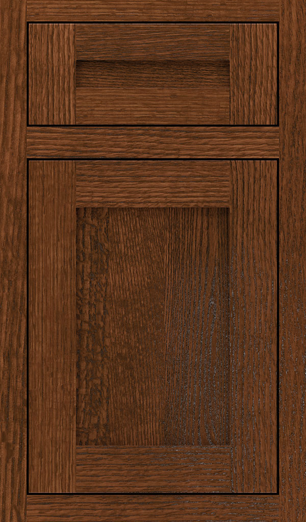 Harmony 5 Piece Quartersawn Oak Beaded Inset Cabinet Door in Sepia