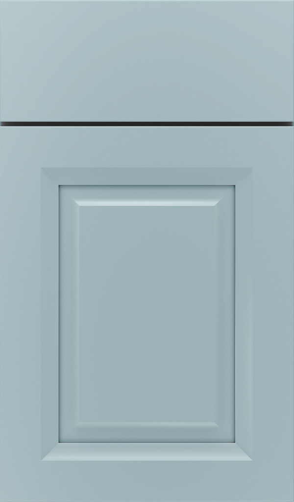 Hawthorne Maple raised panel cabinet door in Interesting Aqua