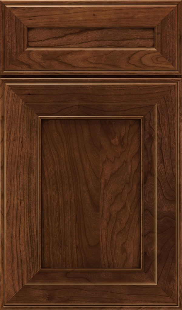 Leyden 5 Piece Cherry Flat Panel Cabinet Door in Arlington Espresso
