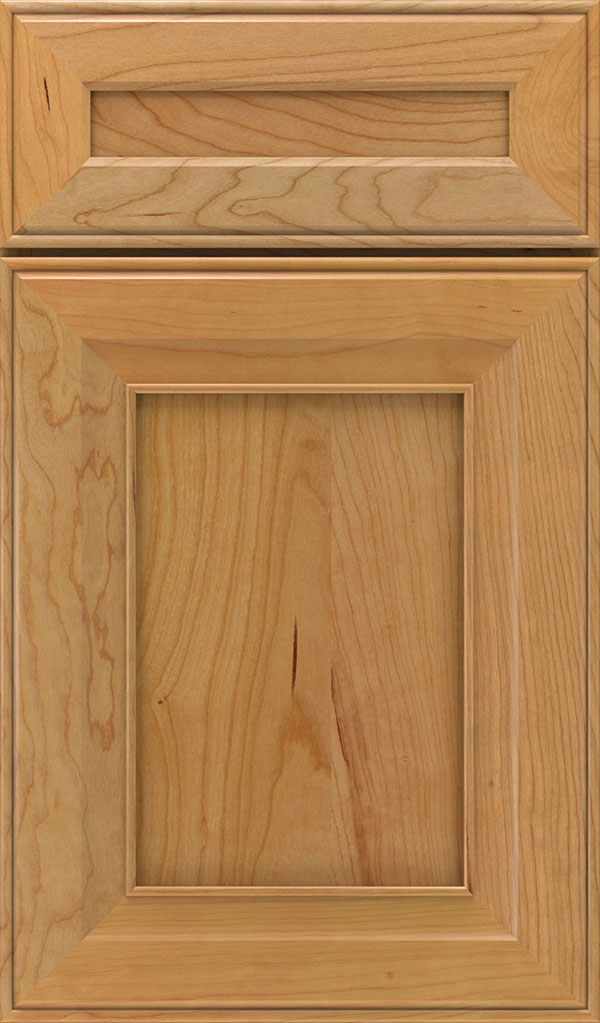 Leyden 5 Piece Cherry Flat Panel Cabinet Door in Natural