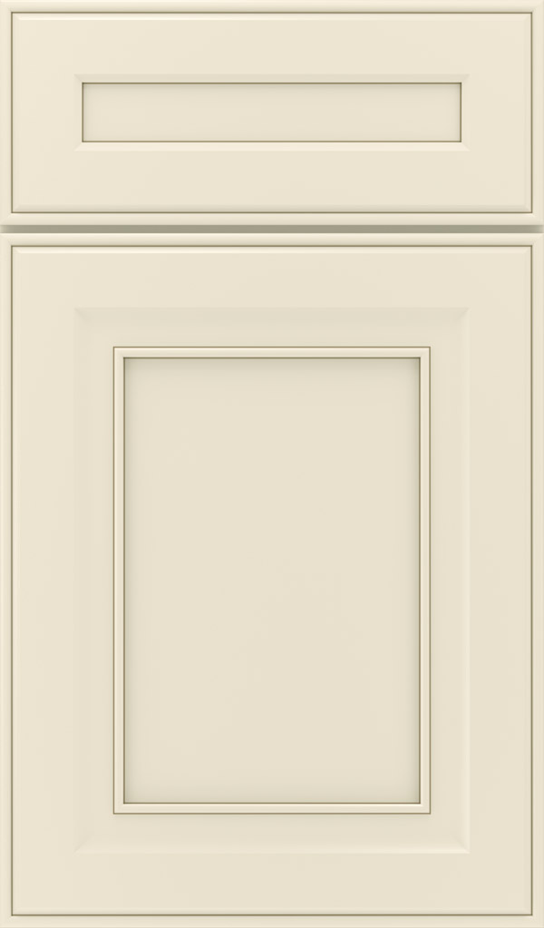 Leyden 5-piece maple flat panel cabinet door in chantille with twilight glaze