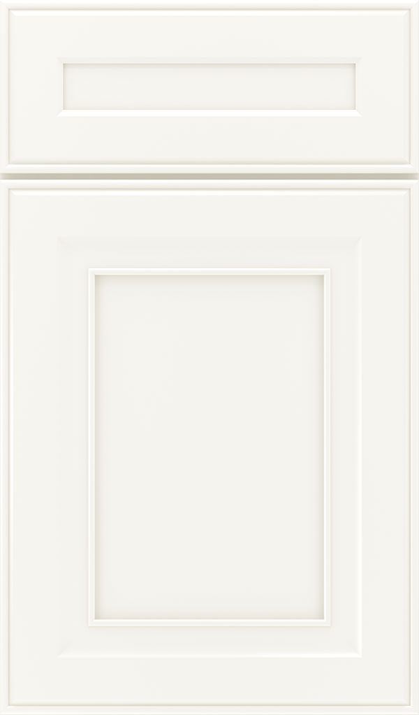 Leyden 5 Piece Maple Flat Panel Cabinet Door in White