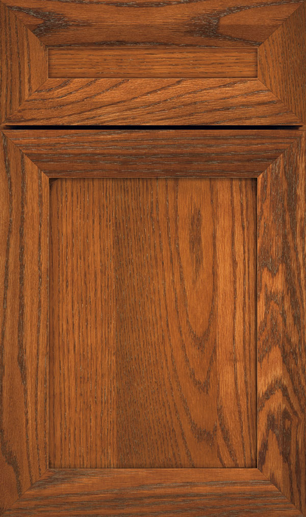Modesto 5 Piece Oak Recessed Panel Cabinet Door in Bourbon Noir