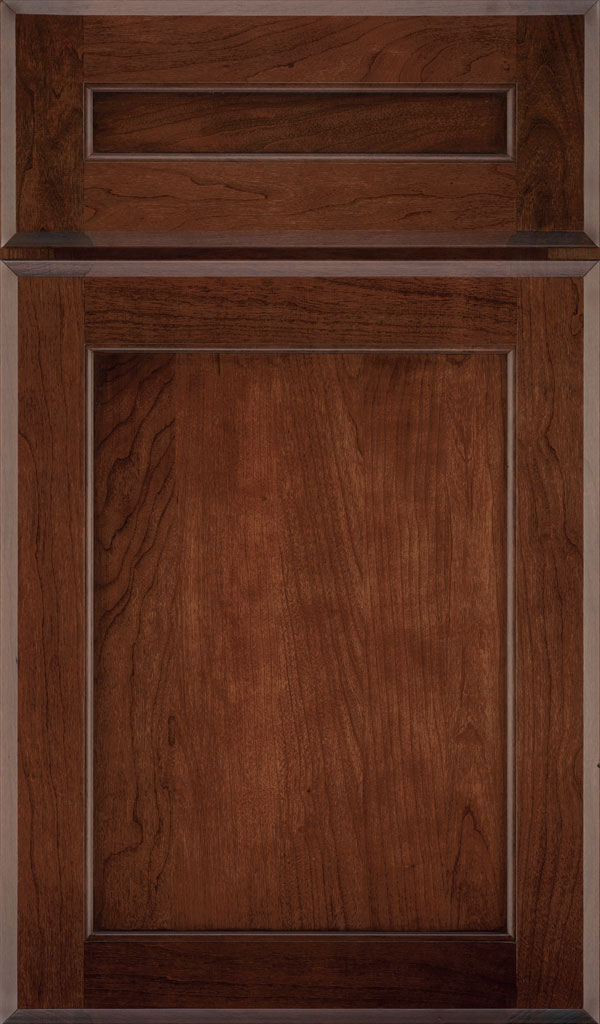 Prescott 5 Piece Cherry Flat Panel Cabinet Door in Arlington Espresso