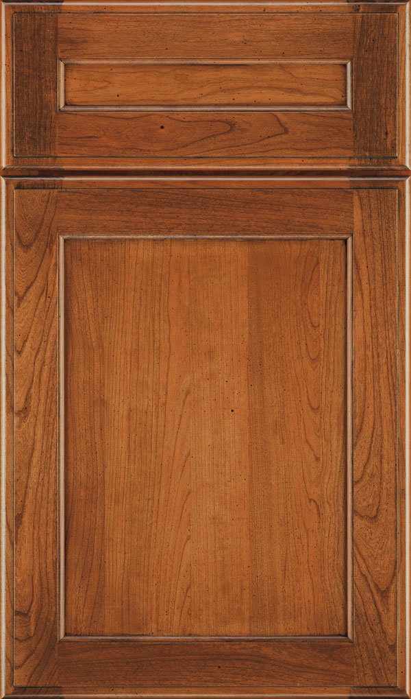 Prescott 5 Piece Cherry Flat Panel Cabinet Door in Bourbon Noir