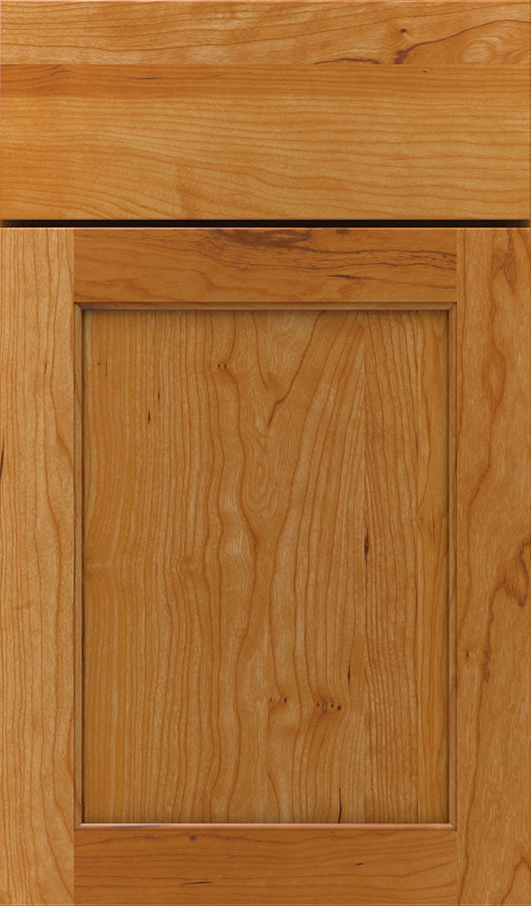 Prescott Cherry Flat Panel Cabinet Door in Wheatfield