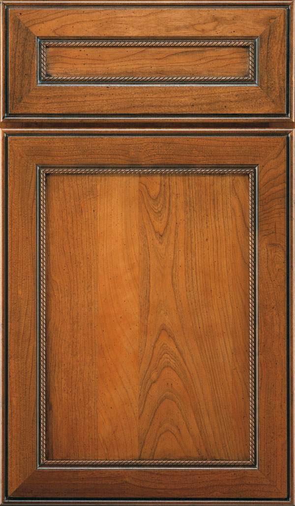 Savannah 5 Piece Cherry Flat Panel Cabinet Door in Bourbon Noir