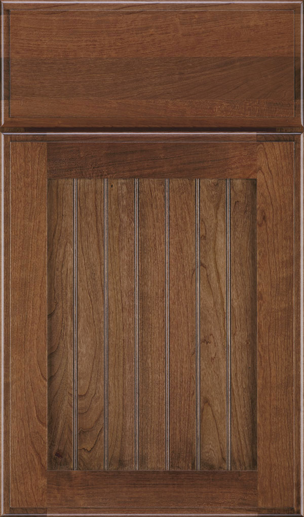Simsbury Cherry Beadboard Cabinet Door in Mink