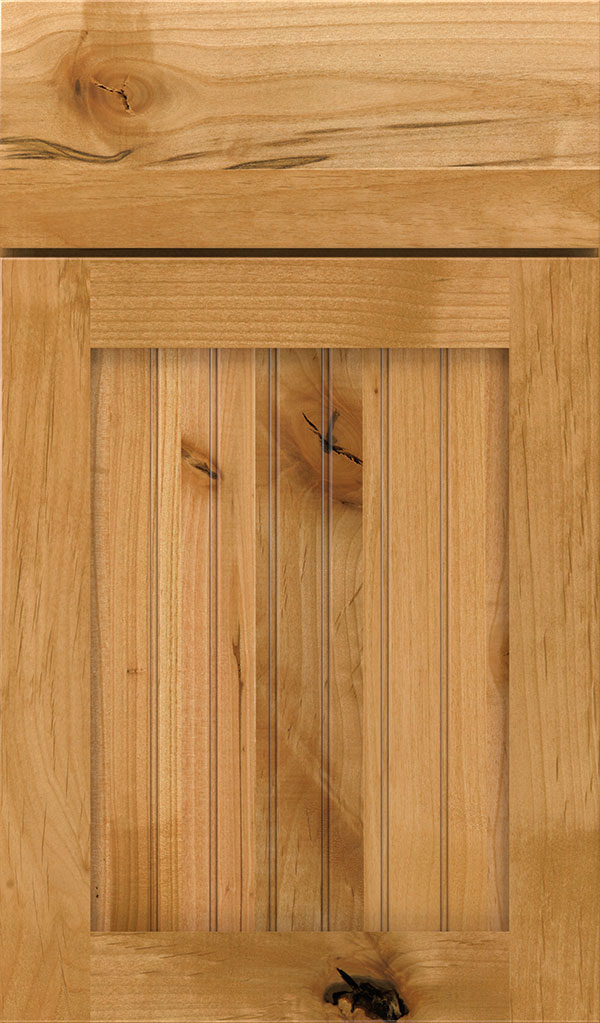 Simsbury Rustic Alder Beadboard Cabinet Door in Natural