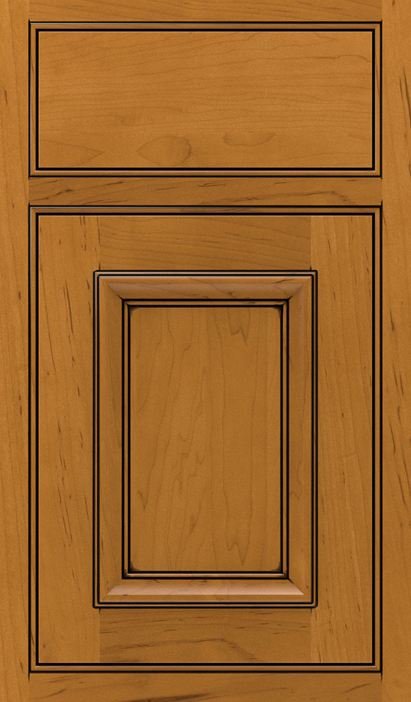 Yardley 5 Piece Maple Beaded Inset Cabinet Door in Natural Coffee