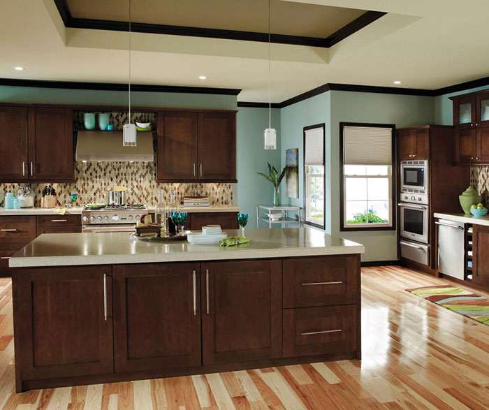 Contemporary Cherry kitchen cabinets by Decora Cabinetry