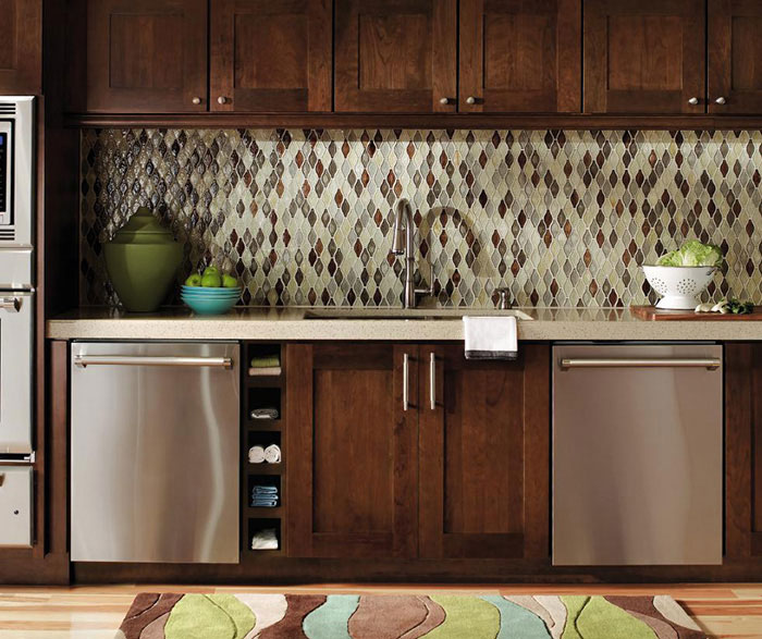 Contemporary Cherry kitchen cabinets by Decora Cabinetry