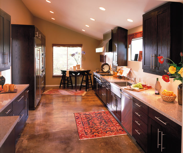 Contemporary galley kitchen design by Decora Cabinetry