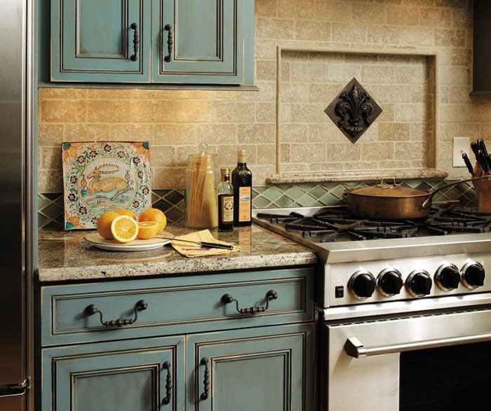 Turquoise Kitchen Cabinets Decora, Distressed Turquoise Cabinet