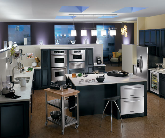 Black kitchen cabinets by Decora Cabinetry