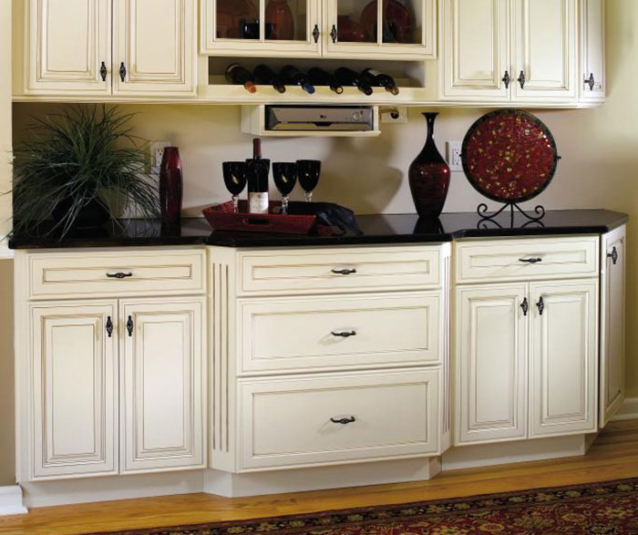 Off white cabinets by Decora Cabinetry