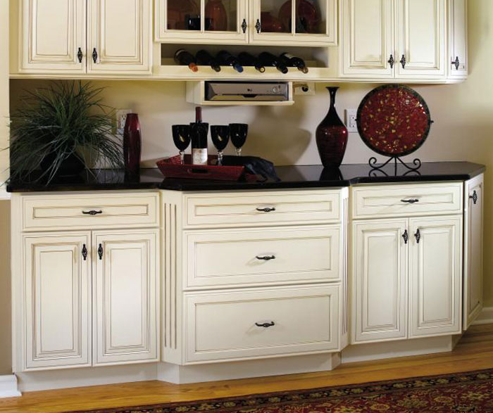 Black kitchen outlet with white cabinets