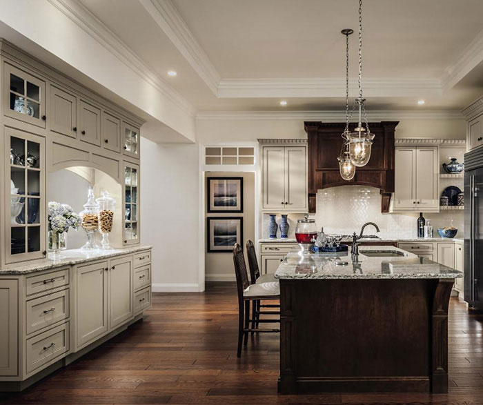 Painted Maple Cabinets And Cherry Kitchen Island Decora