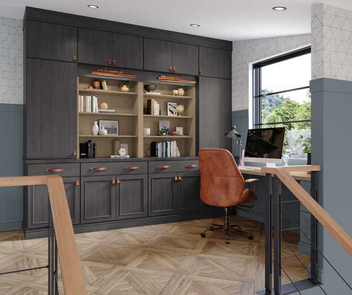 Home Office Cabinets in Gray Tones