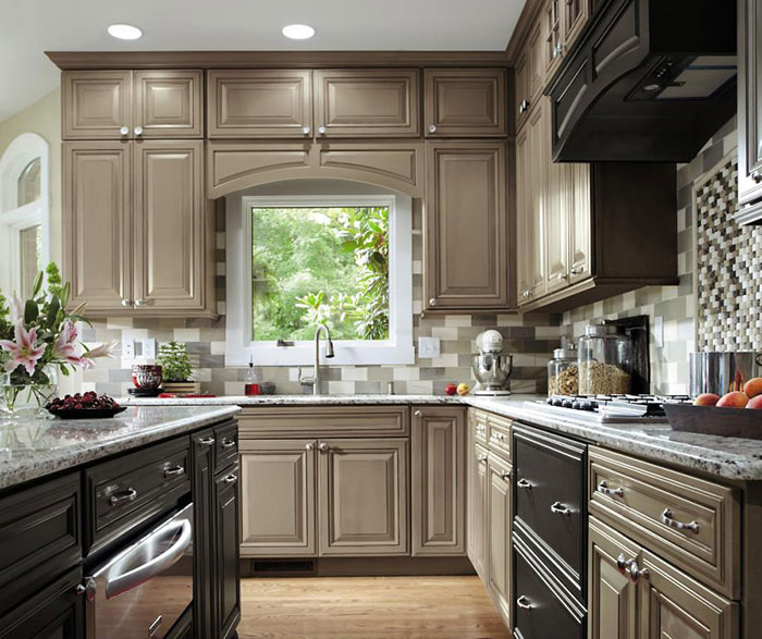 Gray kitchen cabinets by Decora Cabinetry