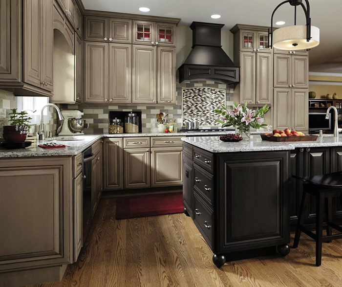 Gray kitchen cabinets by Decora Cabinetry