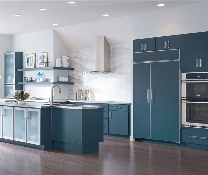 Blue Painted Kitchen Cabinets Decora Cabinetry