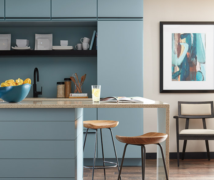 Contemporary Aqua Kitchen Cabinets - Decora Cabinetry