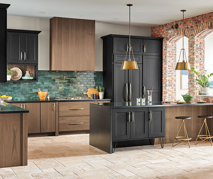 Transitional Walnut and Maple Kitchen Cabinets