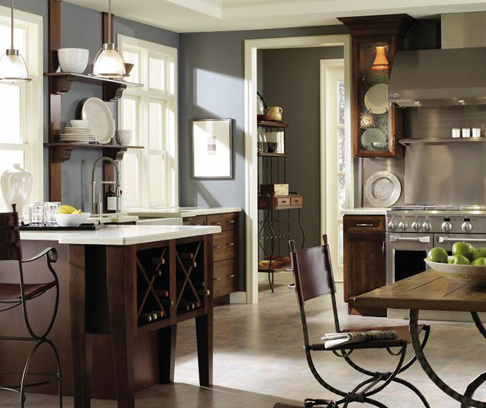 Dark Cherry kitchen cabinets by Decora Cabinetry