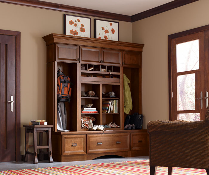 Entry way cabinets by Decora Cabinetry