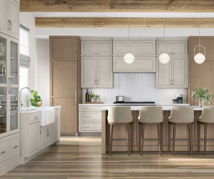 Two-Tone Cherry Kitchen Cabinets