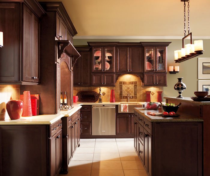 Dark Maple Kitchen Cabinets