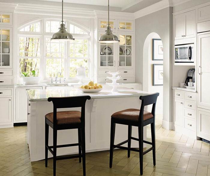 White inset kitchen cabinets by Decora Cabinetry