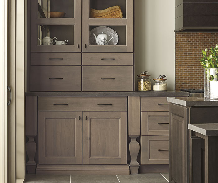 Gray Kitchen Cabinets with Island
