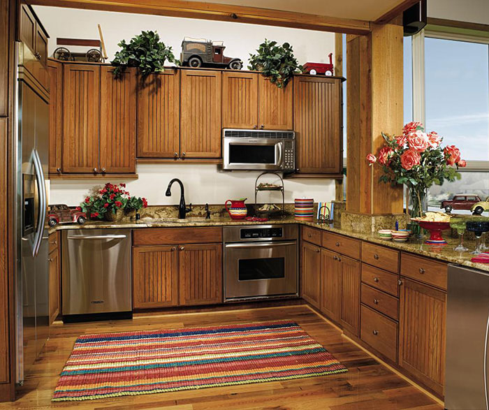 Beadboard Cabinets In Rustic Kitchen Decora Cabinetry