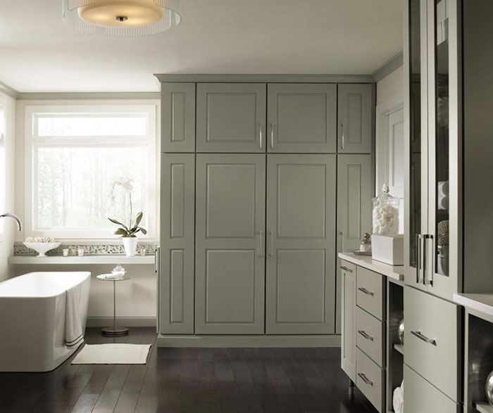 Gray Cabinets In A Casual Bathroom Decora