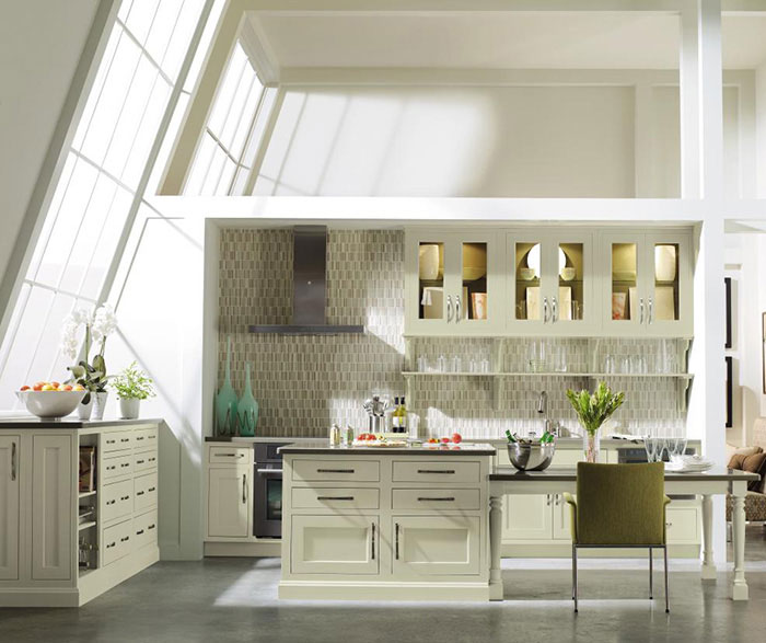 Contemporary kitchen with inset cabinets by Decora Cabinetry