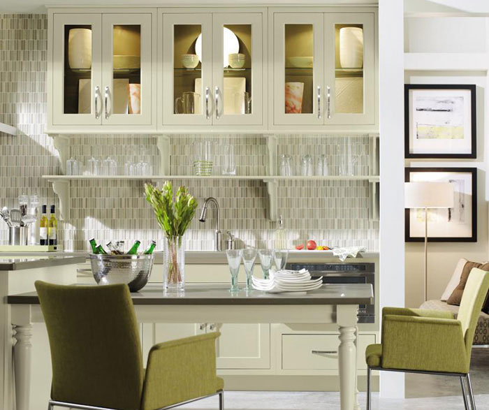 Contemporary kitchen with inset cabinets by Decora Cabinetry